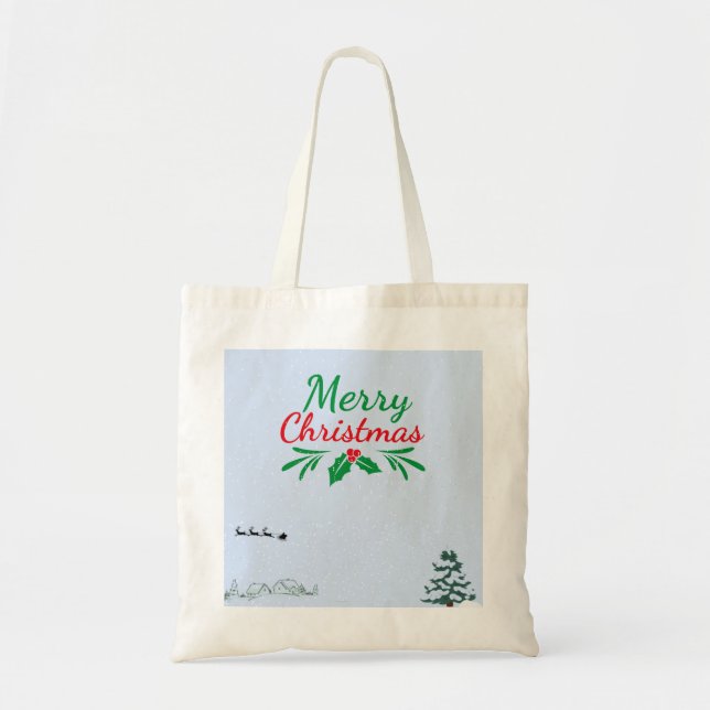 Winter Tote Bag,sachet.Merry Christmas Image. Bag (Front)