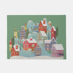 Winter Town Christmas Doormat