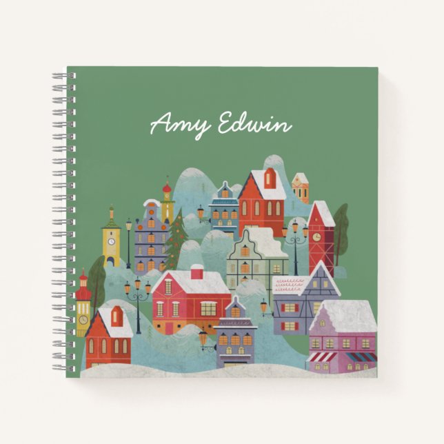Winter Town Christmas Notebook (Front)