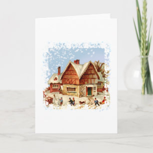 winter town holiday card