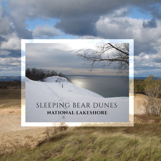 Winter Trail Lake Michigan, SLeeping Bear Dunes Postcard (Creator Uploaded)