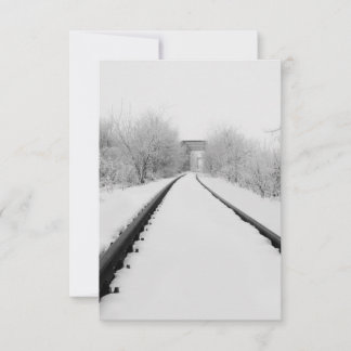 Winter Train Tracks Thank You Card