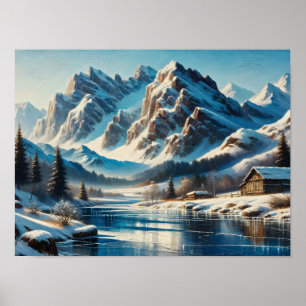 Winter Tranquillity: Alpine Reflections Poster