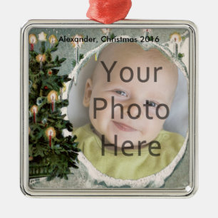 Winter Tree and Candles Photo Christmas Ornament