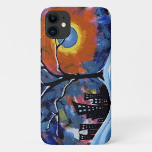 Winter Tree and City Lights Original Artwork iPhone 11 Case