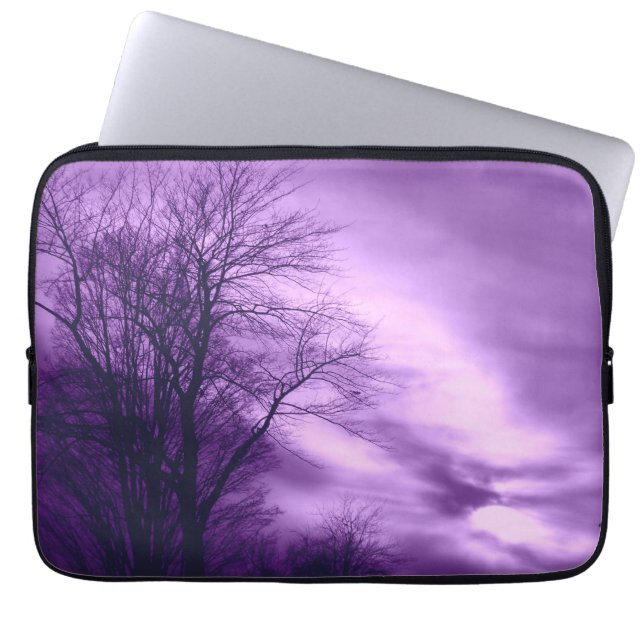 Winter Tree and Sky in Purple  Laptop Sleeve (Front)