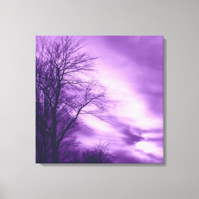 Winter Tree and Sky in Purple Wrapped Canvas (Front)
