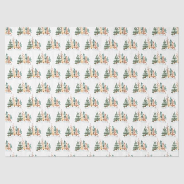 Winter Tree background Tissue Paper (Front)
