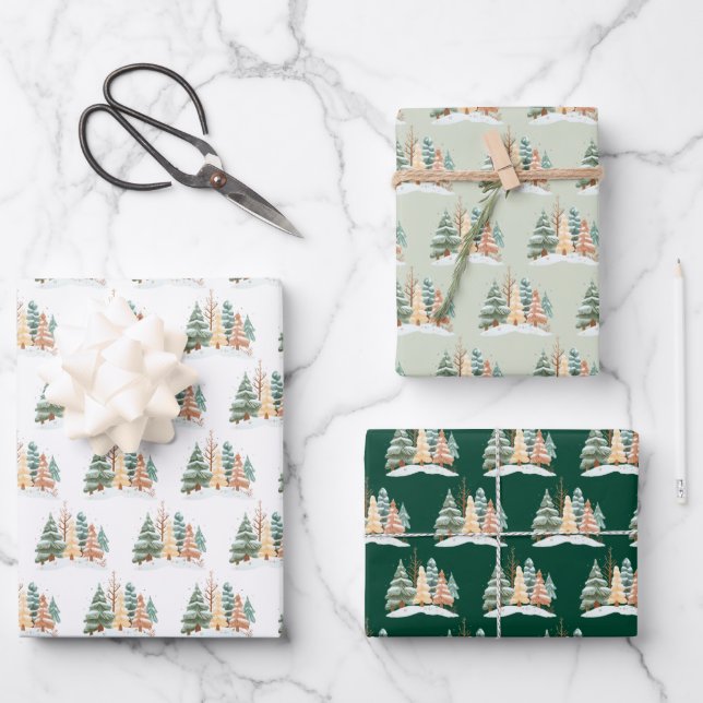 Winter Tree background Wrapping Paper Sheet (Front)