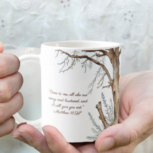 Winter Tree Bible Verse Customizable Coffee Mug