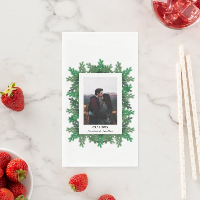 Winter Tree Branches Photo Wedding Napkin (Insitu)