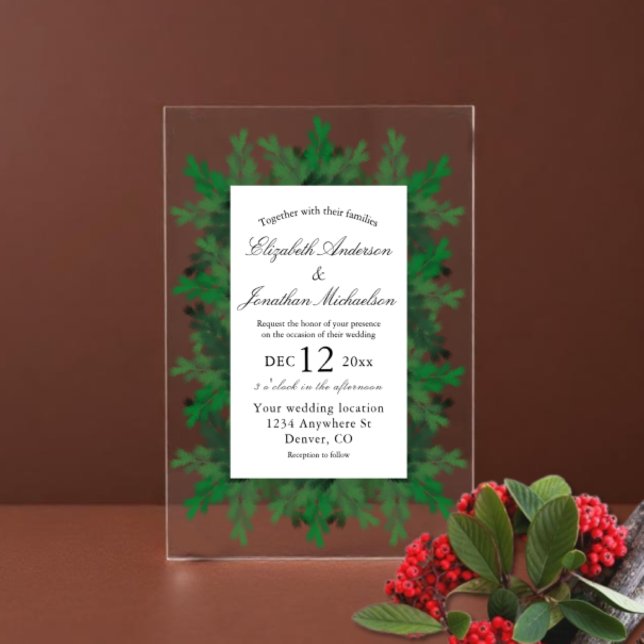 Winter Tree Branches Wedding Acrylic Invitations (Creator Uploaded)
