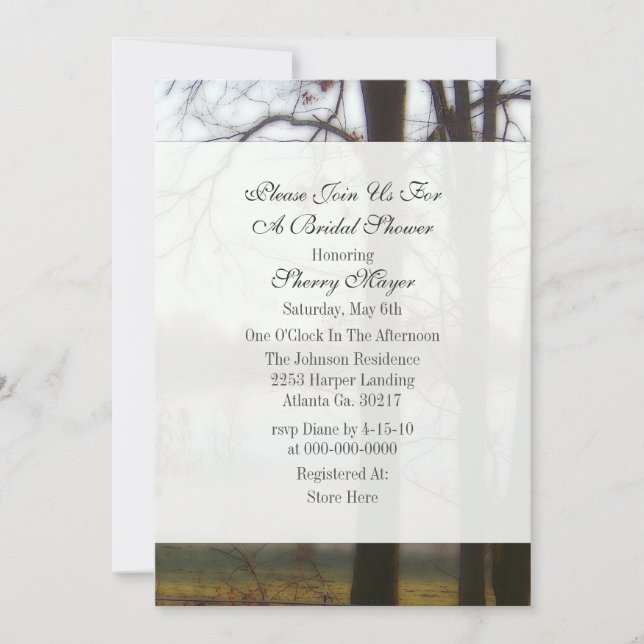 Winter Tree Bridal Shower Invitations (Front)