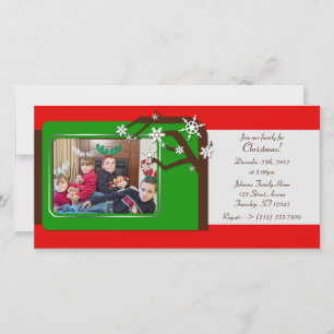 Winter Tree Family Photo Christmas Invitations