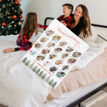 Winter Tree Family Photo Collage Merry Christmas