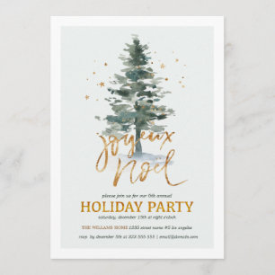 Winter tree Holiday party invitation
