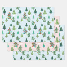winter tree holiday trio gift wrap