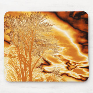 Winter Tree in Molten Gold Mouse Pad