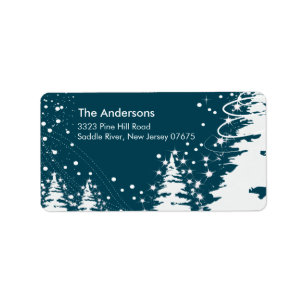 Winter Tree Snow Scene Return Address Label