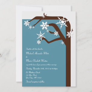Winter Tree Snowflake Wedding Invitations