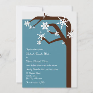 Winter Tree Snowflake Wedding Invitations