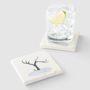 Winter Tree Stone Coaster