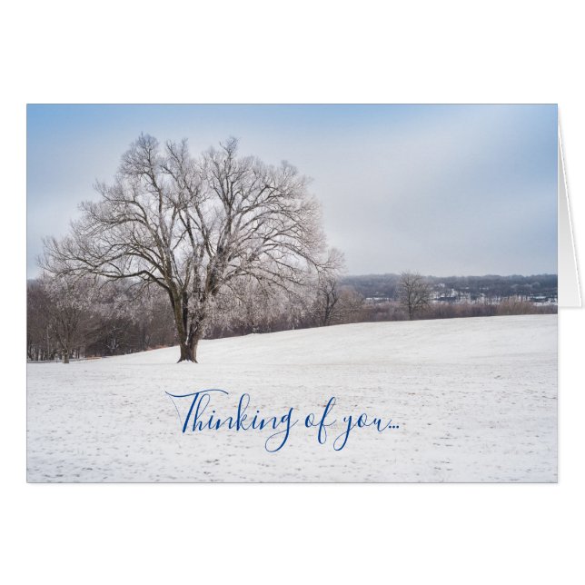 Winter Tree Thinking Of You Card (Front Horizontal)
