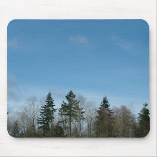 winter trees and blue sky mouse pad