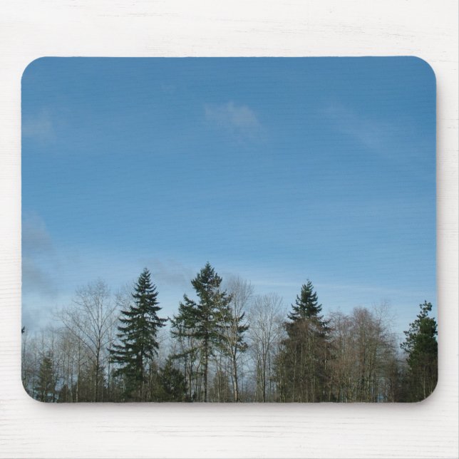 winter trees and blue sky mouse pad (Front)