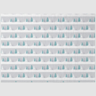 Winter Trees and Snow Light Grey Pattern Tissue Paper