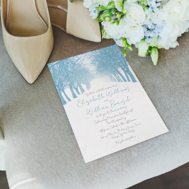 Winter Trees Avenue Élégante invitation de mariage (Créateur téléchargé)