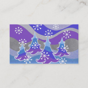Winter Trees Blue business card blue
