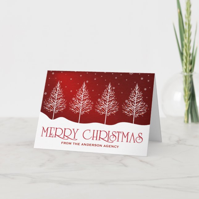 Winter Trees Corporate Business Holiday Greetings (Front)