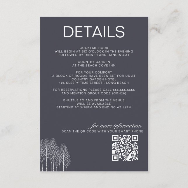 Winter Trees Enclosure Card (Front)