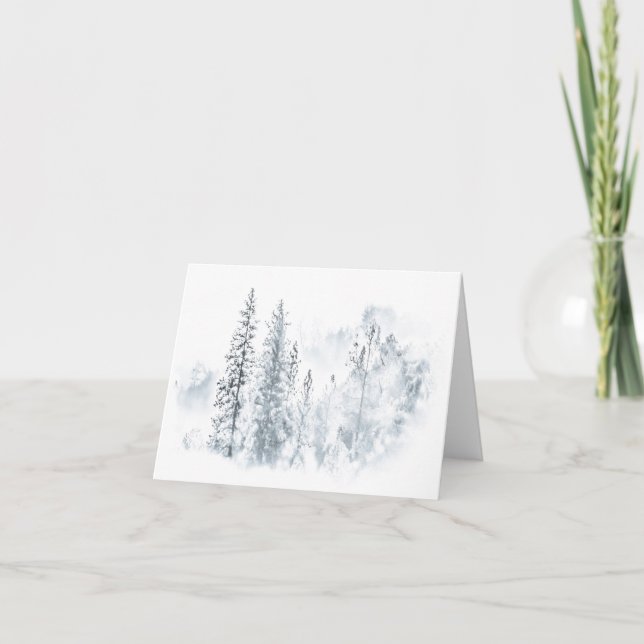 Winter Trees Folded Holiday Card (Front)