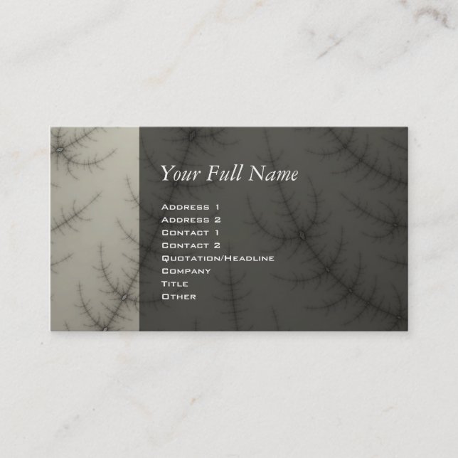 Winter Trees Fractal Business Card (Front)