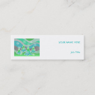 Winter Trees Green business card white skinny
