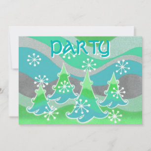 Winter Trees Green 'Party' invitation