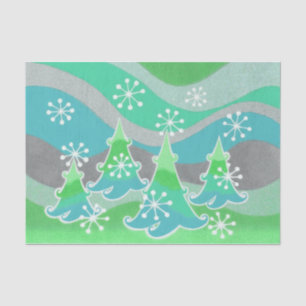 Winter Trees Green tissue paper