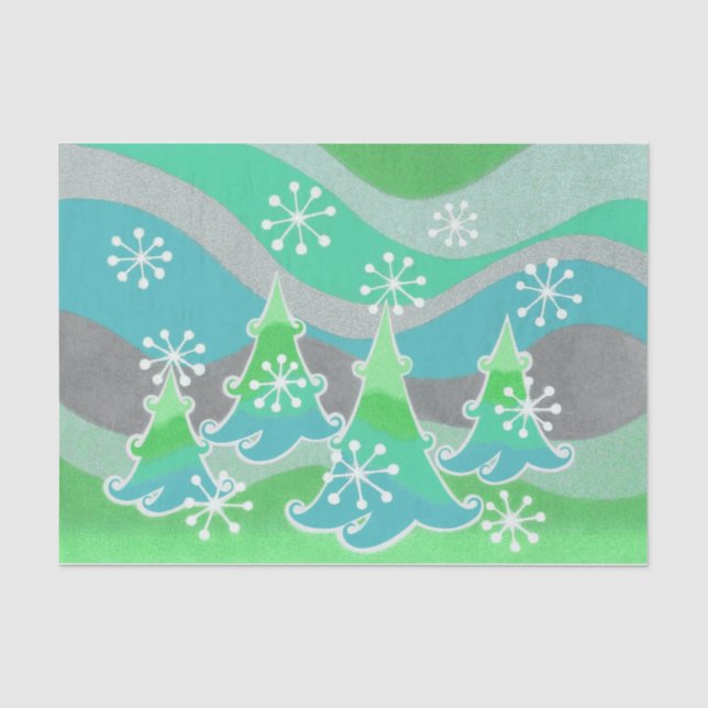 Winter Trees Green tissue paper (Front)