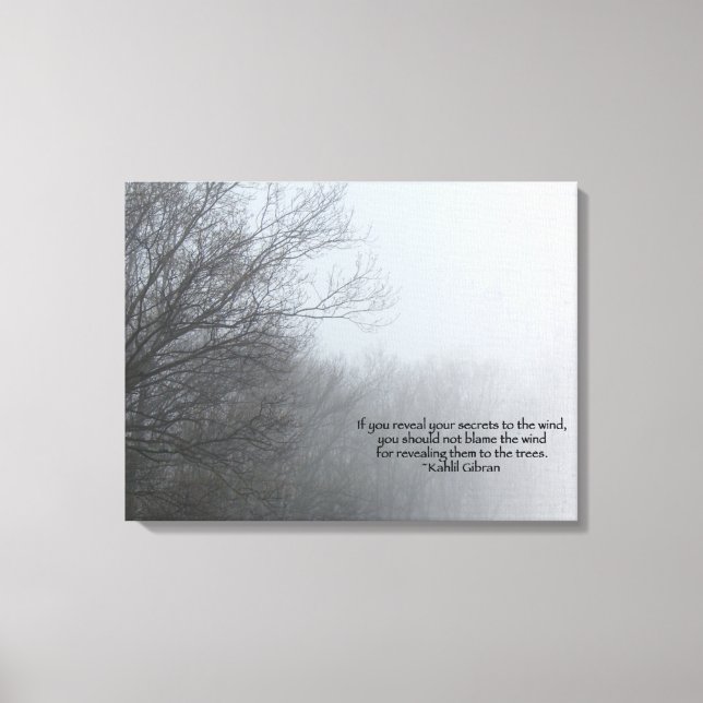 Winter Trees in Fog - Khalil Gibran Quote Canvas Print (Front)