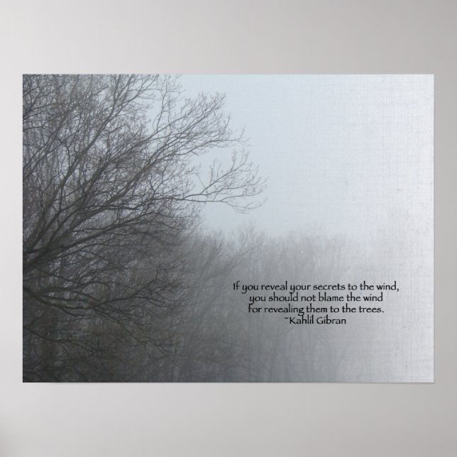 Winter Trees in Fog - Khalil Gibran Quote Poster (Front)
