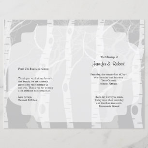 Winter Trees in Grey Wedding Program
