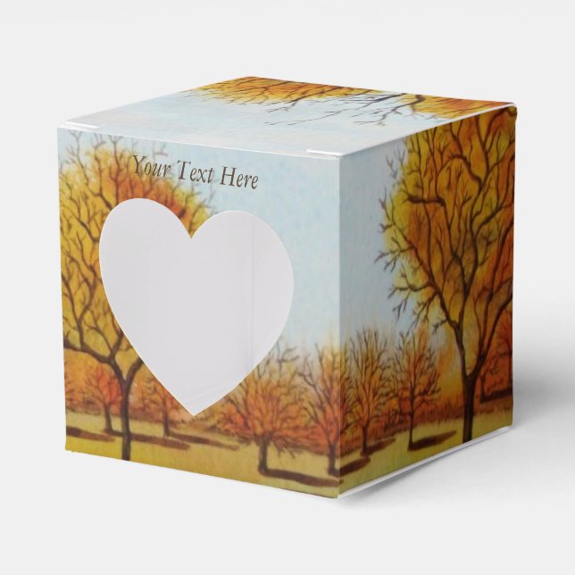 winter trees in the autumn scenic landscape favor box (Front Side)
