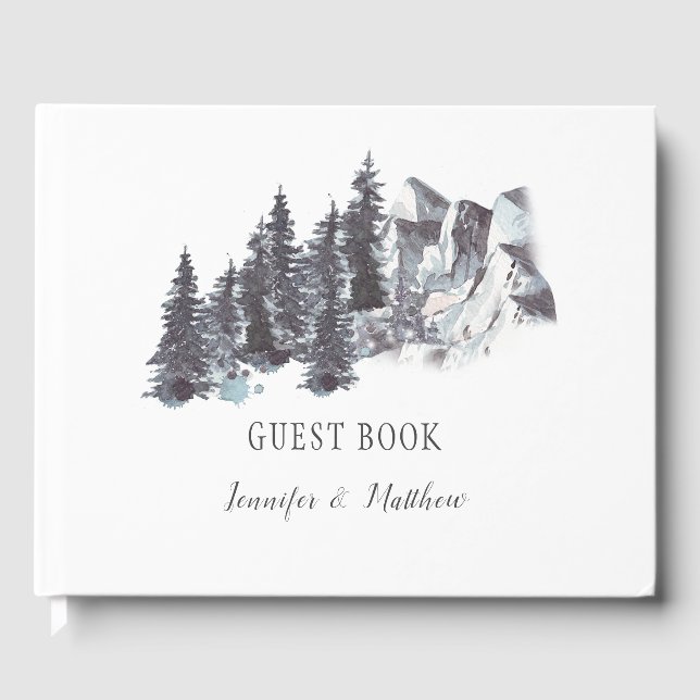 Winter Trees Mountains Guest Book (Front)