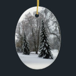 Winter Trees Ornament Personalized Winter Decor<br><div class="desc">Winter Wonderland Ornaments Personalized Holiday Snow Covered Trees Classic Winter Decorations Beautiful Peace Joy Custom Christmas Gifts Hanukkah Neutral Holiday Decorations Your Name Here Keepsakes & Winter Wonderland Gifts for Friend Family Men Women Kids Home & Office Customizable Winter Ornaments Stylish Nondenominational Holiday Decorations Personalized Holiday Greetings Christmas / Hanukkah...</div>