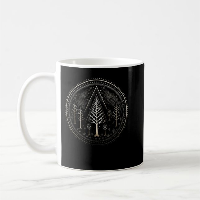 Winter Trees Outdoors Nature Forrest Art Graphic Coffee Mug (Left)
