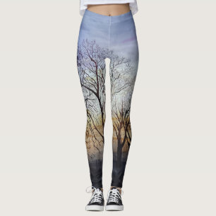 Winter Trees Painting By MirandaPA Leggings