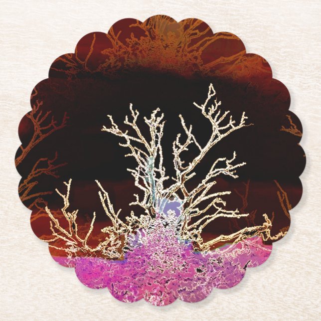 WINTER TREES PAPER COASTER (Front)