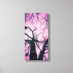 Winter Trees Purple Stylized Canvas Print